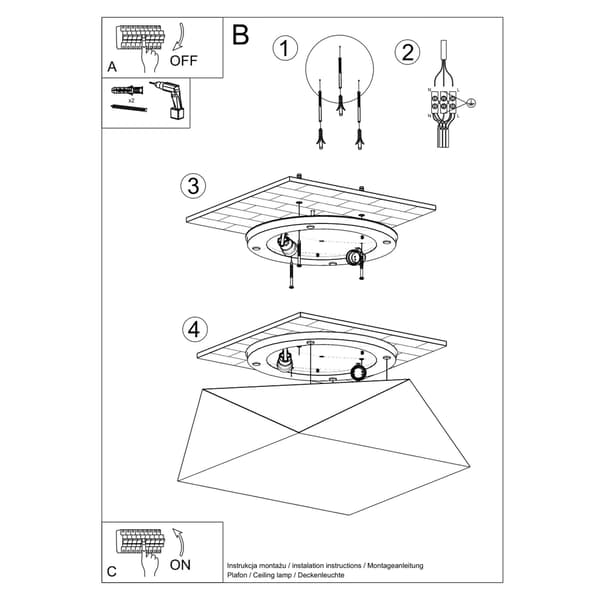 Taklampa HEXA 35 silver Silver