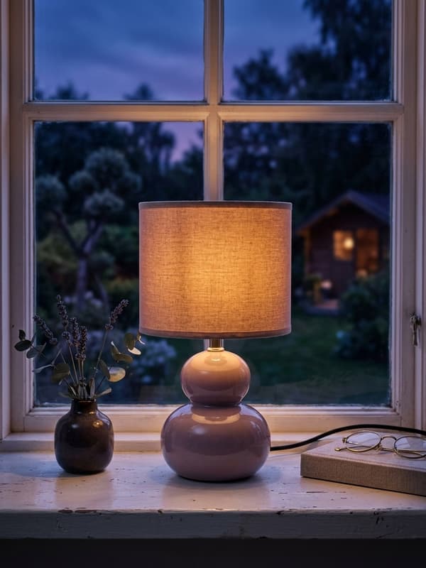 Bordslampa Lampa Klot Greige Keramik 29 cm Grey