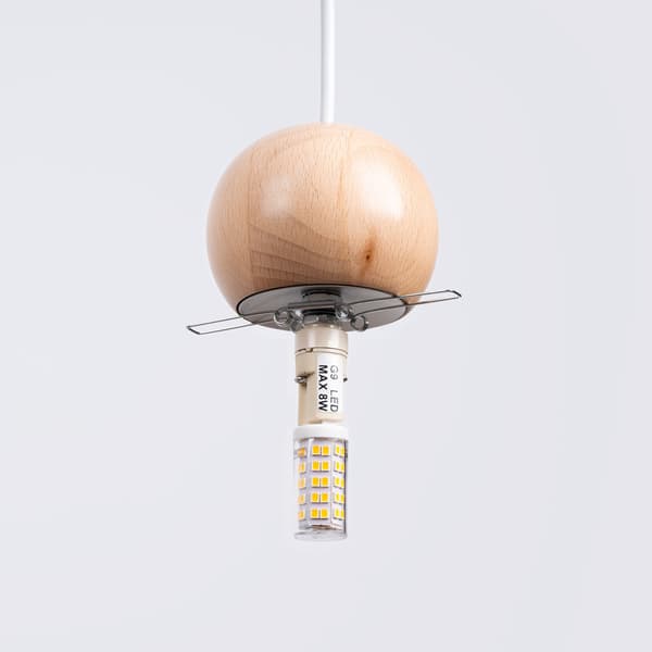 Lampada a sospensione PEKKA 1 bianco/legno naturale Vit