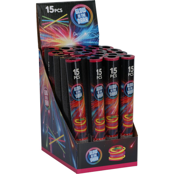 Armband Glowstick Fest 15-pack Svart