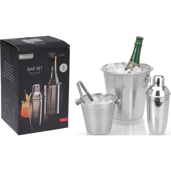 Bartenderset 4 delar Rostfritt Silver