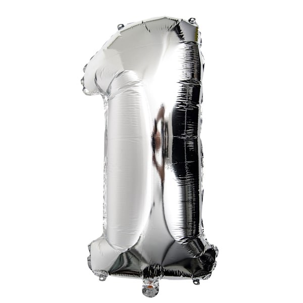 Ballonnumre 75cm sølv Silver one size