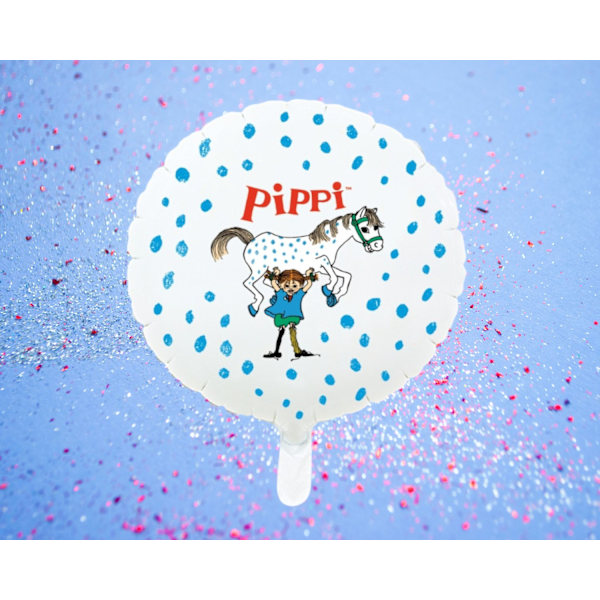 Ballong Pippi Långstrump Rund Folie White