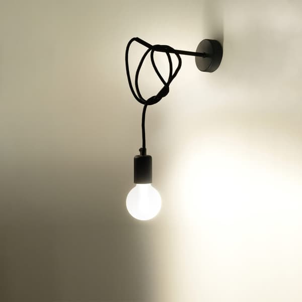 Vägglampa EDISON svart Black