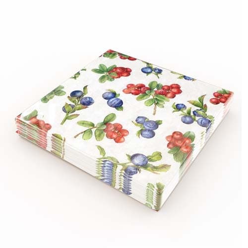Servetter Blåbär/Lingon 33x33cm 20-pack multifärg