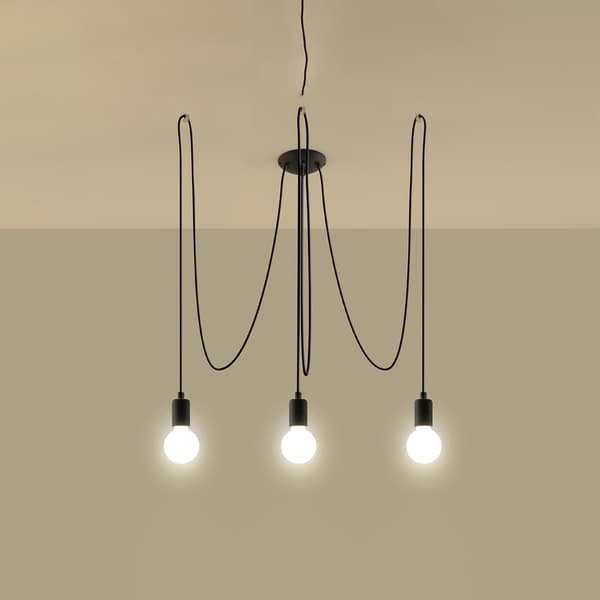 Ljuskrona EDISON 3 svart Black