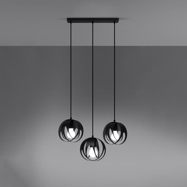 Pendel lampa TULOS 3L svart Black