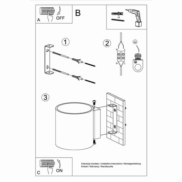 Vägglampa ORBIS 1 antracit Anthracite