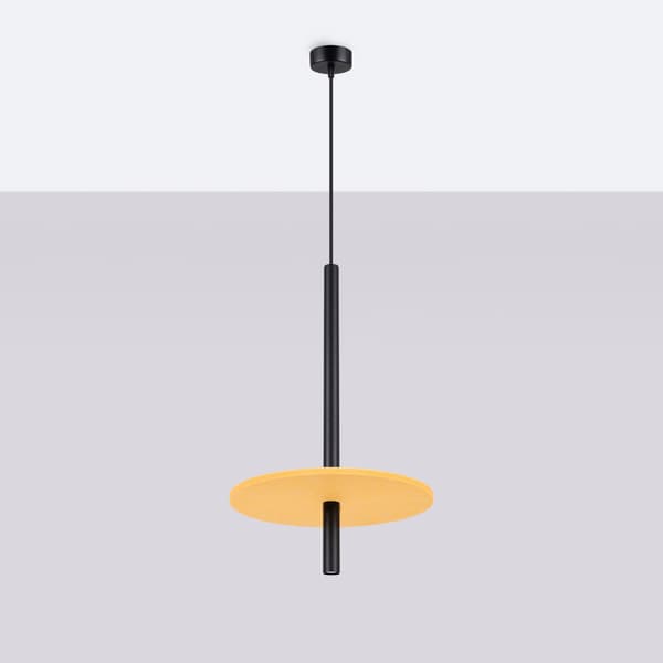 Pendellampa FELTRO 1 svart/gul multifärg