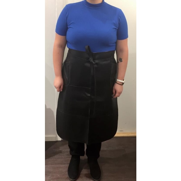 Læderforklæde Talje model Læder sort forklæde Black