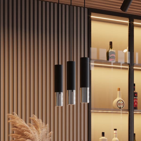 Pendel lampa LOOPEZ 1 svart/krom Black