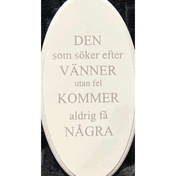 Skylt Vänner Vit 15x8 cm Vit