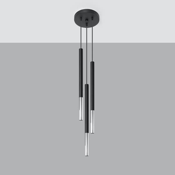 Hängande lampa MOZAICA 3P svart/krom Black