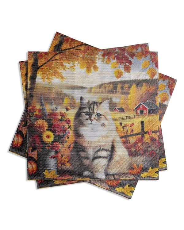 Servetter Höst Katt 20-pack multifärg
