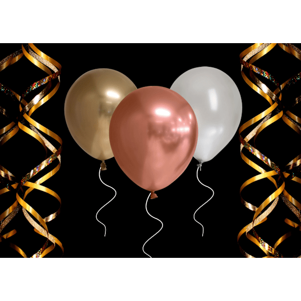 Ballong Blank Koppar Spegelballong 6-pack 30 cm Latex Koppar