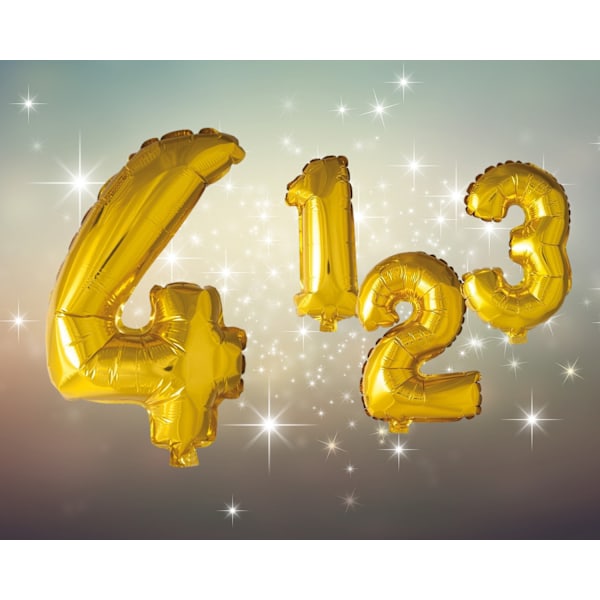 Ballong Siffra 4 Guld 86 cm Guld