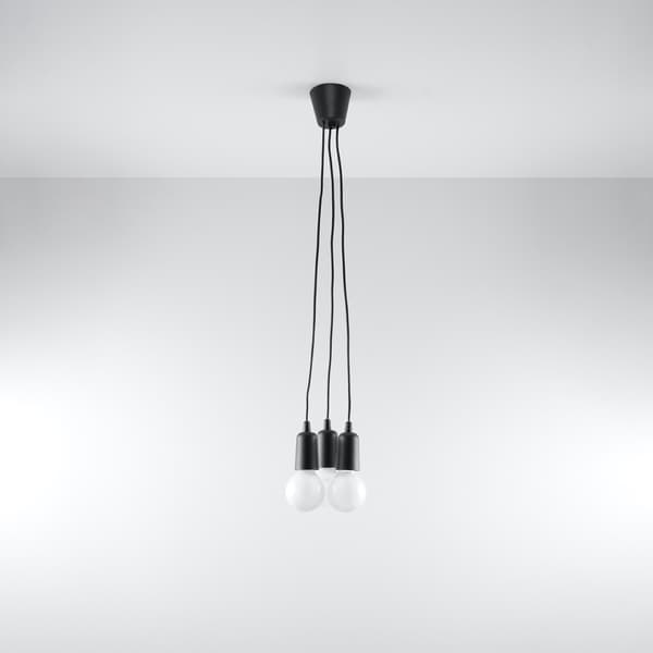 Pendel lampa DIEGO 3 svart Black