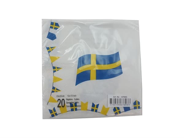 Servett Student med Studentsång 20-pack 33x33cm Vit