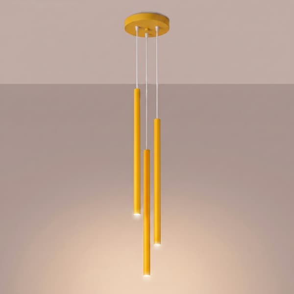 Pendellampa PASTELO 3P gul Yellow