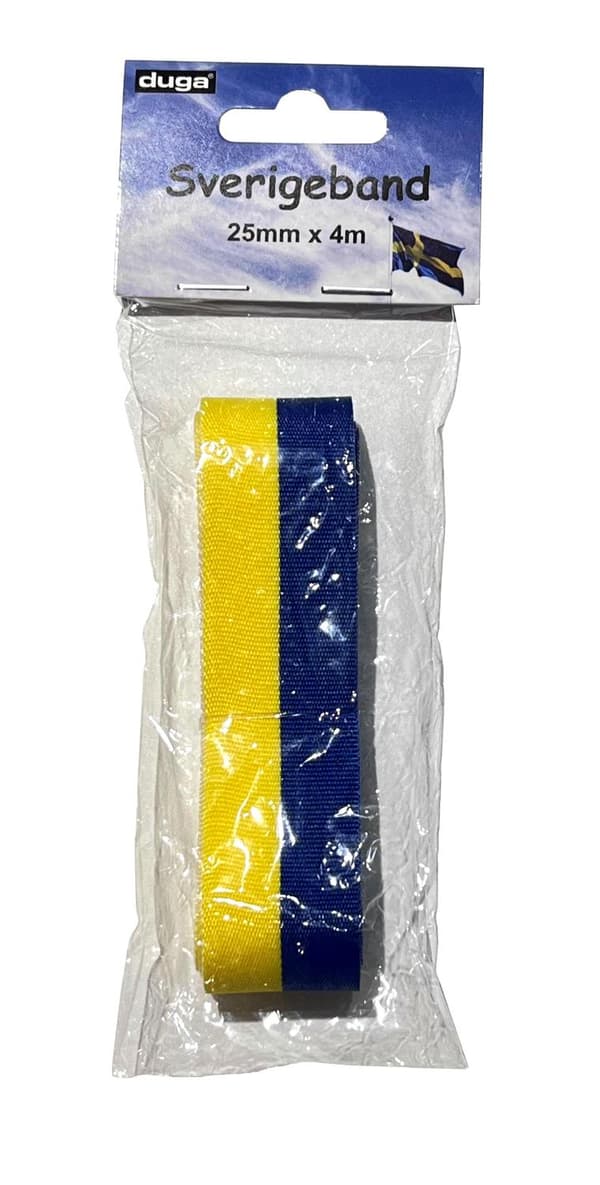 Studentband blå/gult 4 meter Sverige Multicolor
