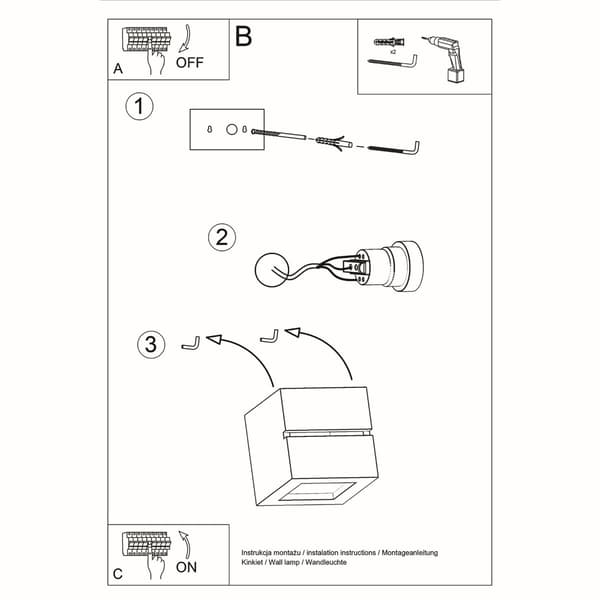 Vägglampa keramik LEO LINE White