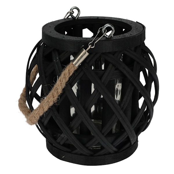 Lykta Svart Bambu 16 cm Svart