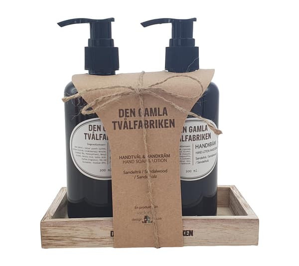 Presentset Handtvål/Handkräm Sandelträ 300 ml Brun