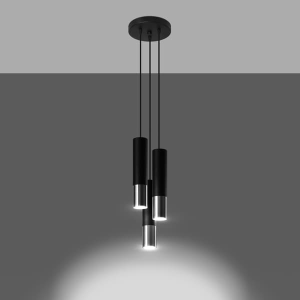 Pendel lampa LOOPEZ 3P svart/krom Black