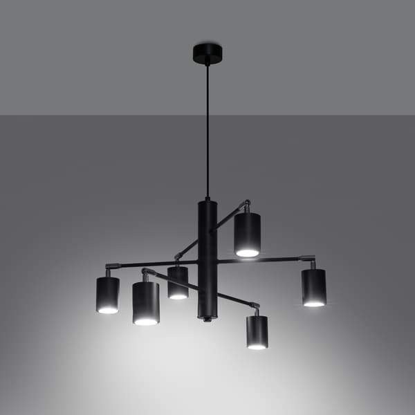 Ljuskrona LEMMI 6 svart Black