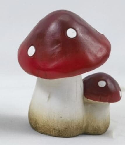 Svamp Keramik Dekoration 12 cm Red