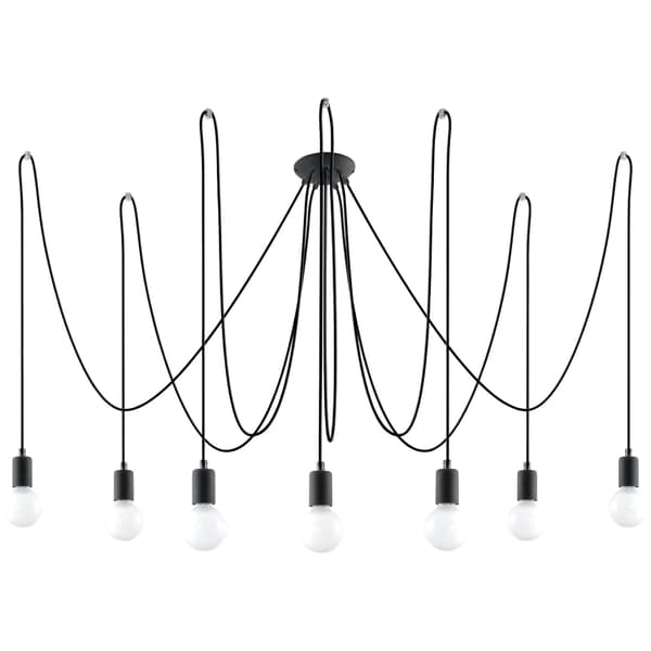 Ljuskrona EDISON 7 svart Svart