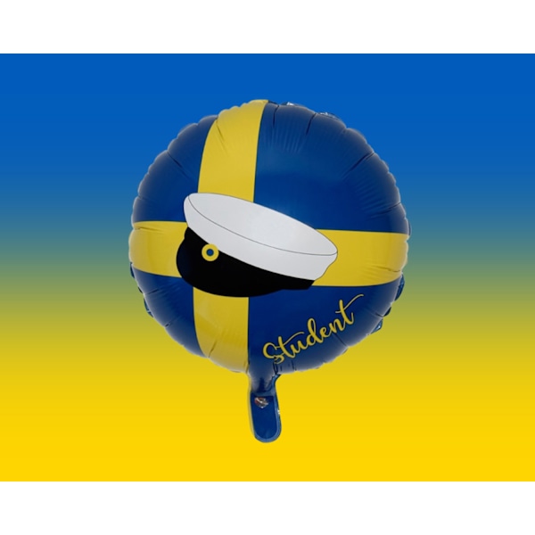 Ballong Student Blå/Gul Folie 46 cm Blå