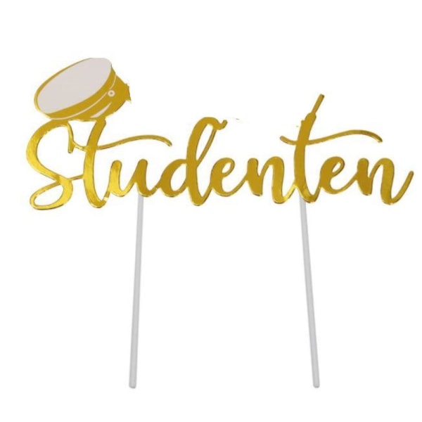 Dekoration Student Tårta Guld 5-pack Guld
