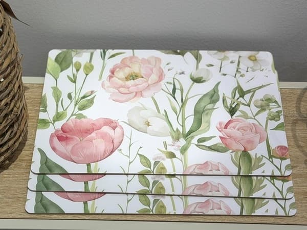 Underlägg Kork Blommor 43x30 cm 4-pack Multicolor