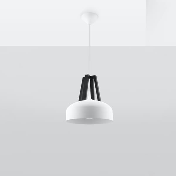 Pendel lampa CASCO vit/svart White