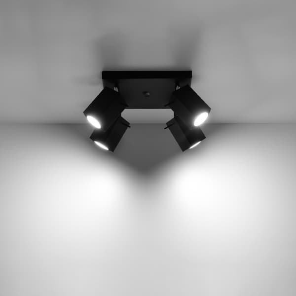 Taklampa MERIDA 4 svart Black