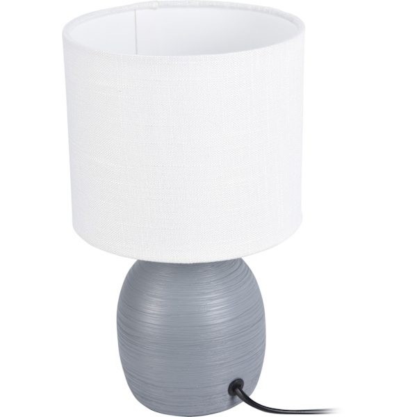 Bordslampa Lampa Keramik Vit Grå Beige 26 cm Grey