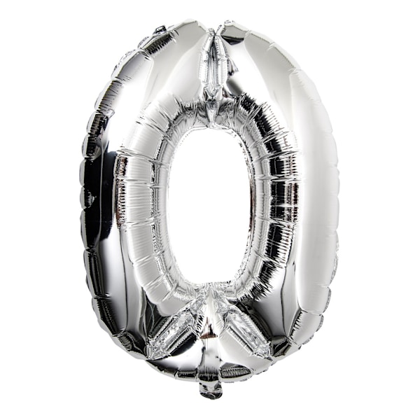 Ballonnumre 75cm sølv Silver one size