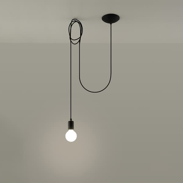 Pendel lampa EDISON 1 svart Black