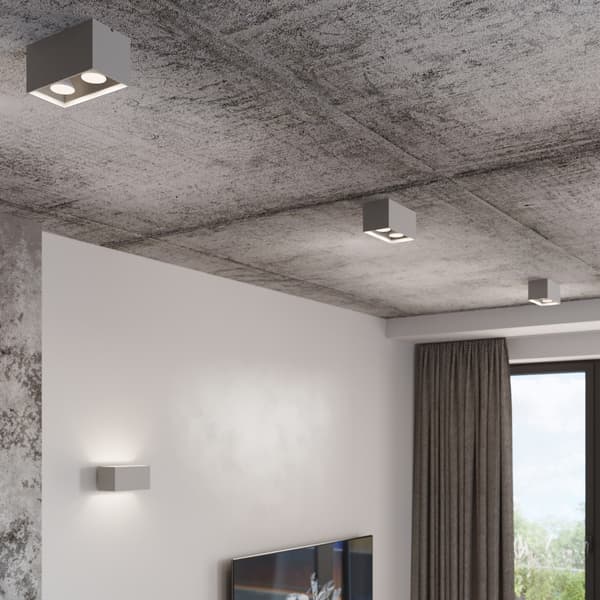 Taklampa QUAD grå Grey