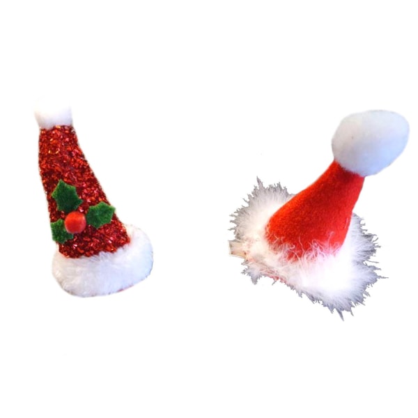 Hiusklipsi Joulupukin hattu punainen / glitter 2 kpl 10 cm Red