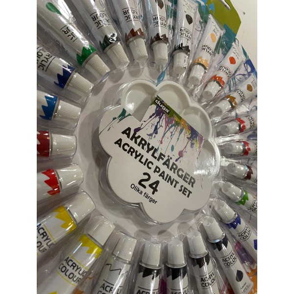 Målarset Färg Akryl 24x12 ml Multicolor