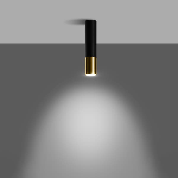 Taklampa LOOPEZ svart/guld Black