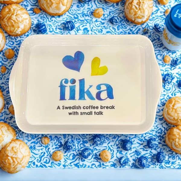 Bricka Fika Swedish 21 cm Multicolor