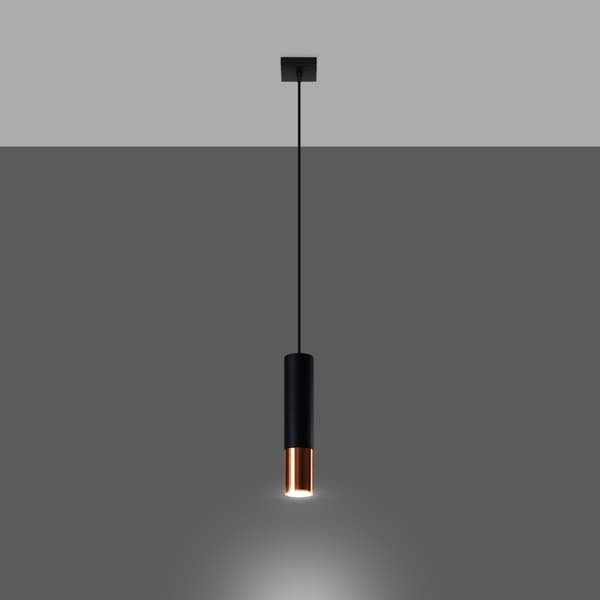 Pendel lampa LOOPEZ 1 svart/koppar Black