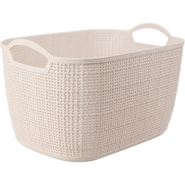 Korg Förvaring Beige Flätad Plast 35x29x13 cm Beige