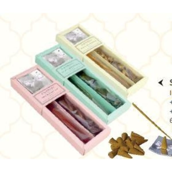 Rökelse med hållare, sticks och koner Mimosa & Cardmom multifärg