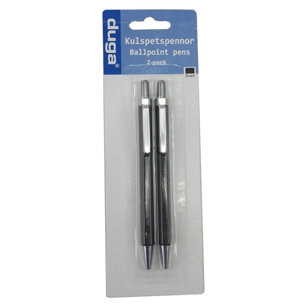 Penna Kulspets svart 2-pack Black one size