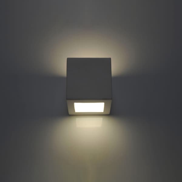 Vägglampa keramik LEO White