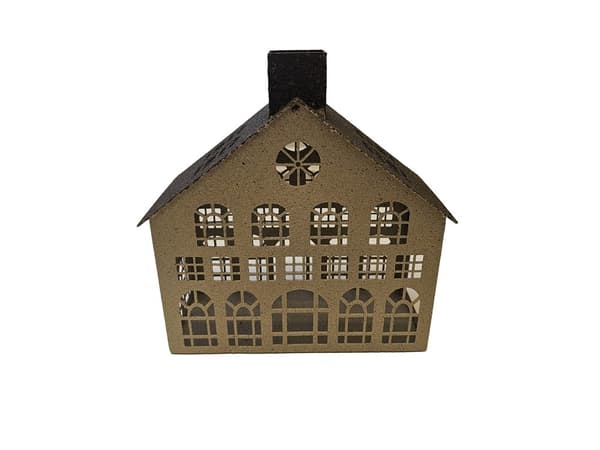 Lykta Hus Gråbeige 26 cm Beige